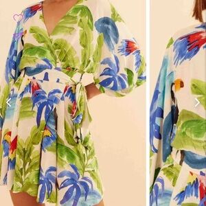 Farm rio macaquinho frescor Colorful Floral jumpsuit